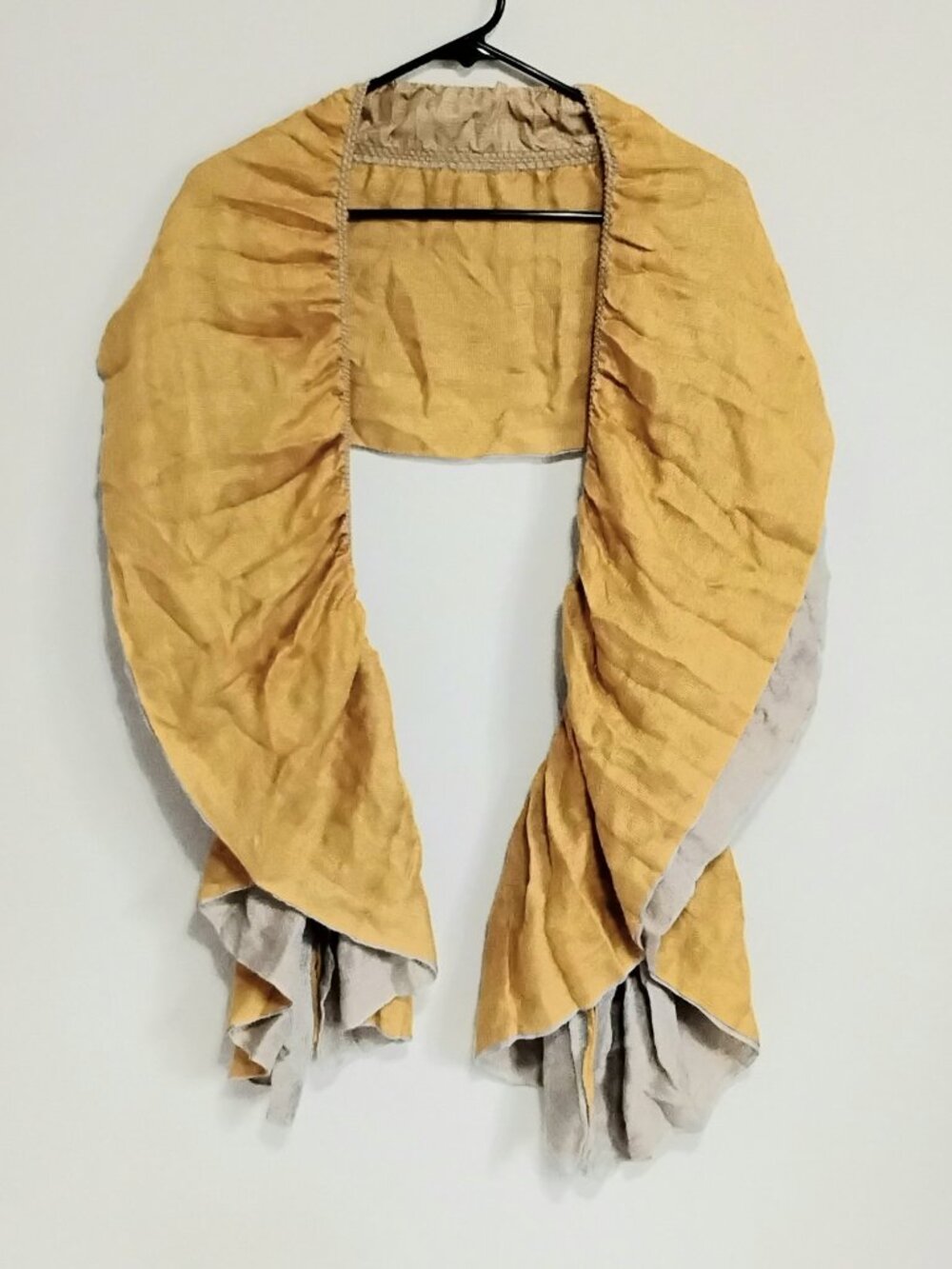 3/$25 Beautiful & Stretchy 52" Relaxed Yellow/Grey Shawl/Wrap NWOT!!